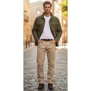 Wolverine Men's Carpenter‎ Pants Beige Canvas Workwear Utility Cotton Size 36x30